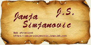 Janja Simjanović vizit kartica